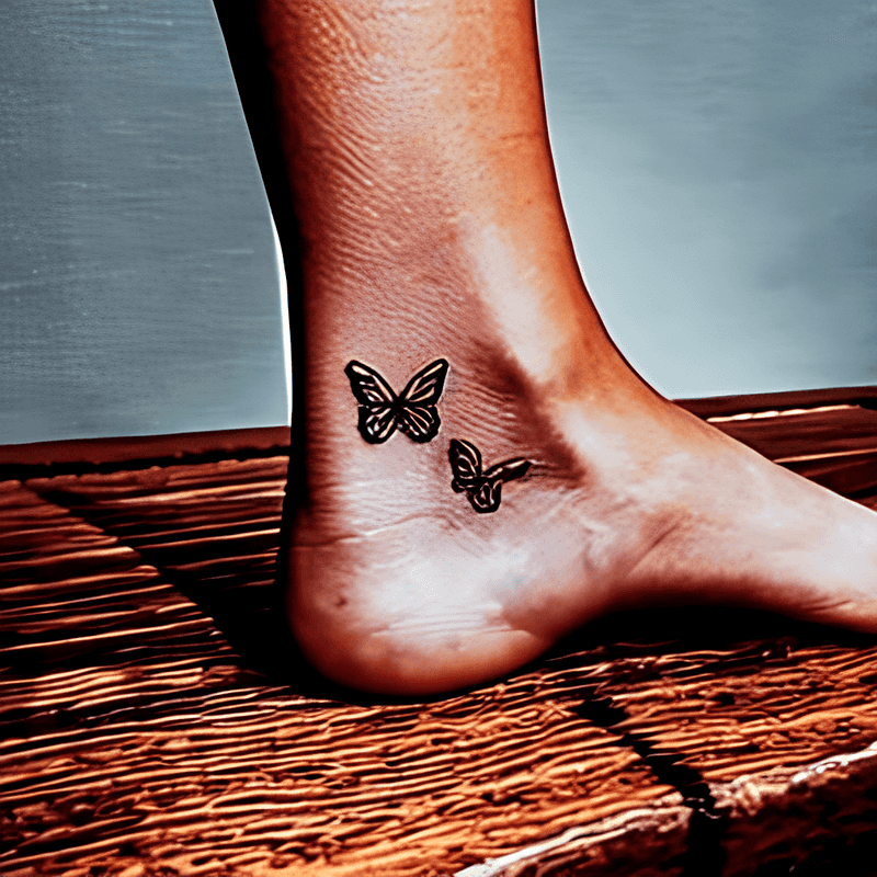 butterfly tattoo on leg