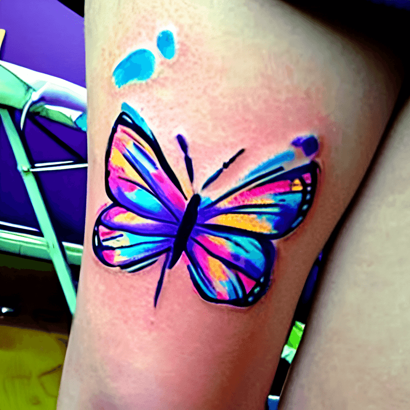 butterfly tattoo on leg